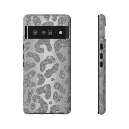 Silver Glitter Leopard Tough Case