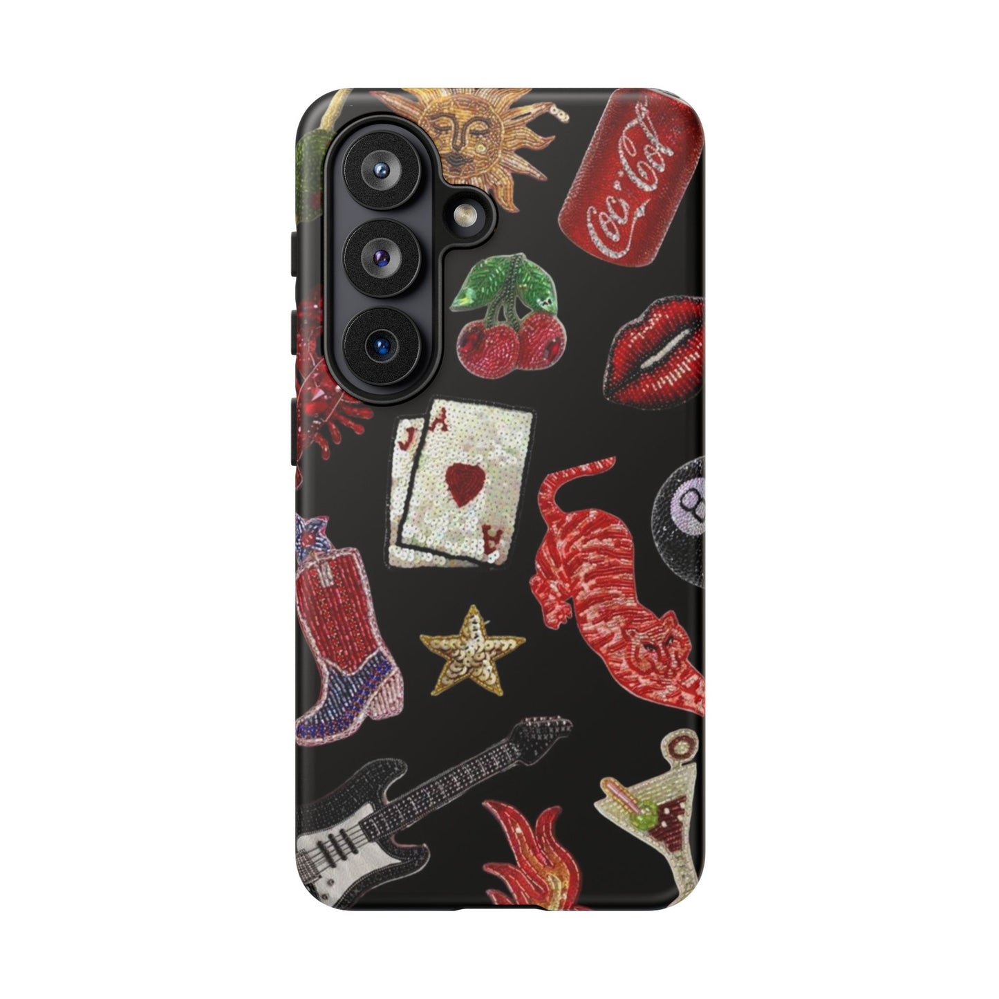 Retro Patch Motif Tough Case