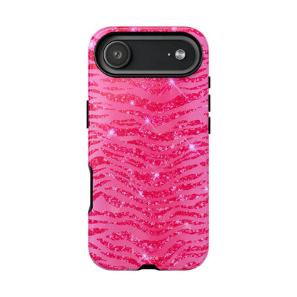 Pink Glitter Zebra Tough Case