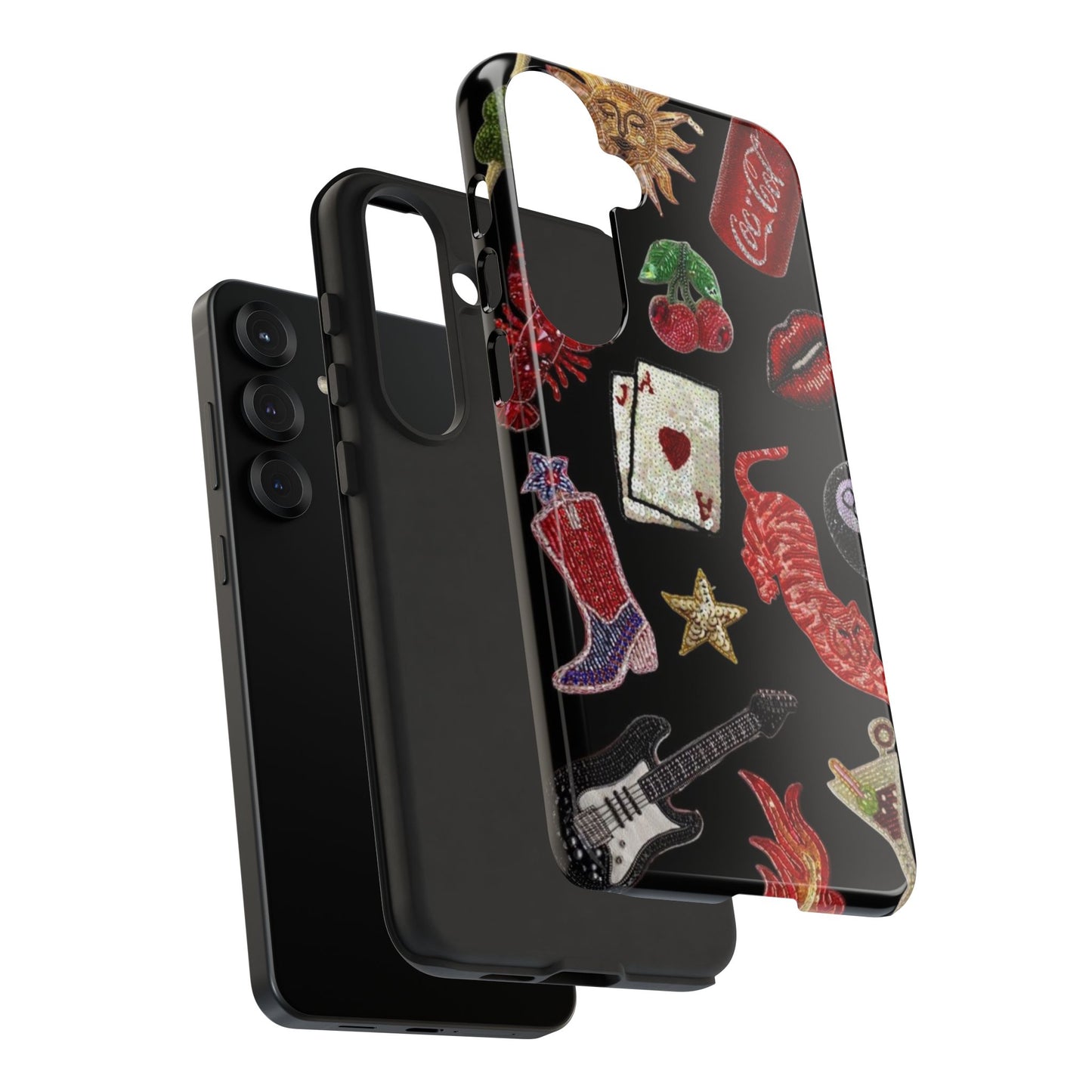 Retro Patch Motif Tough Case