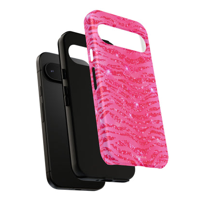 Pink Glitter Zebra Tough Case