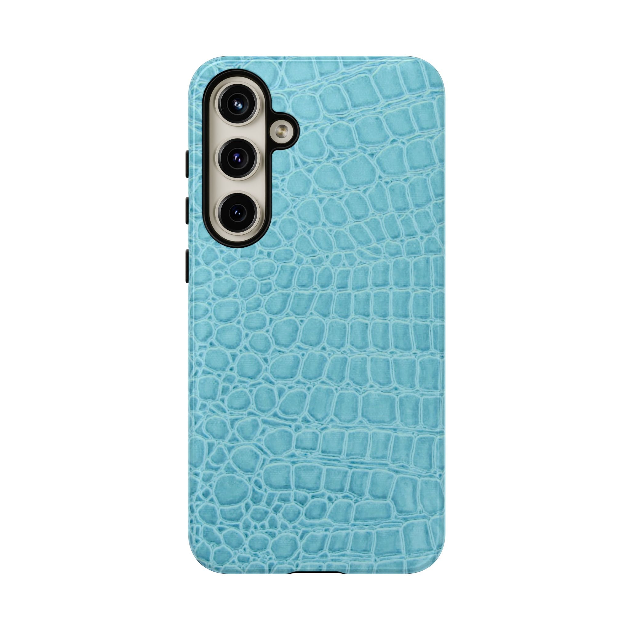 Croc Embossed Turquoise Phone Case