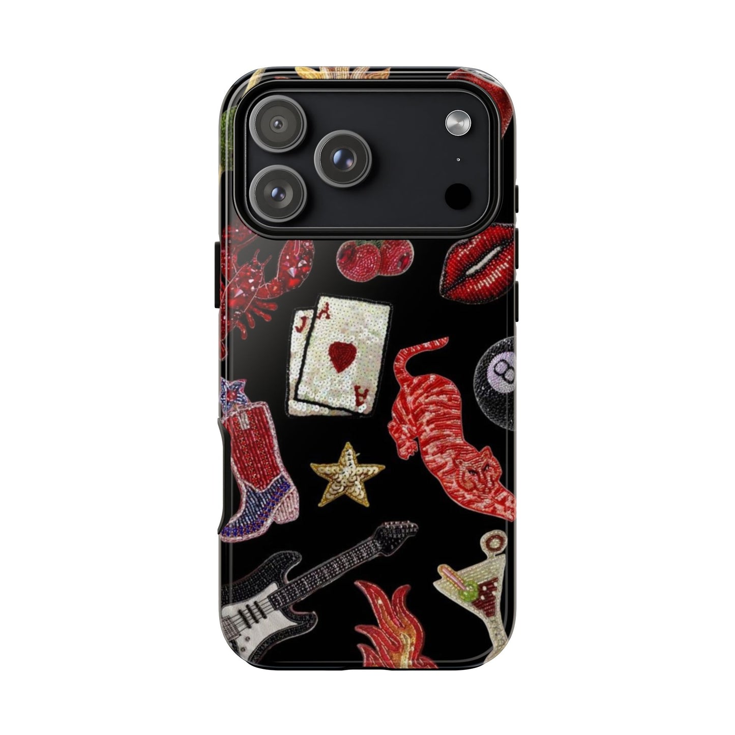 Retro Patch Motif Tough Case