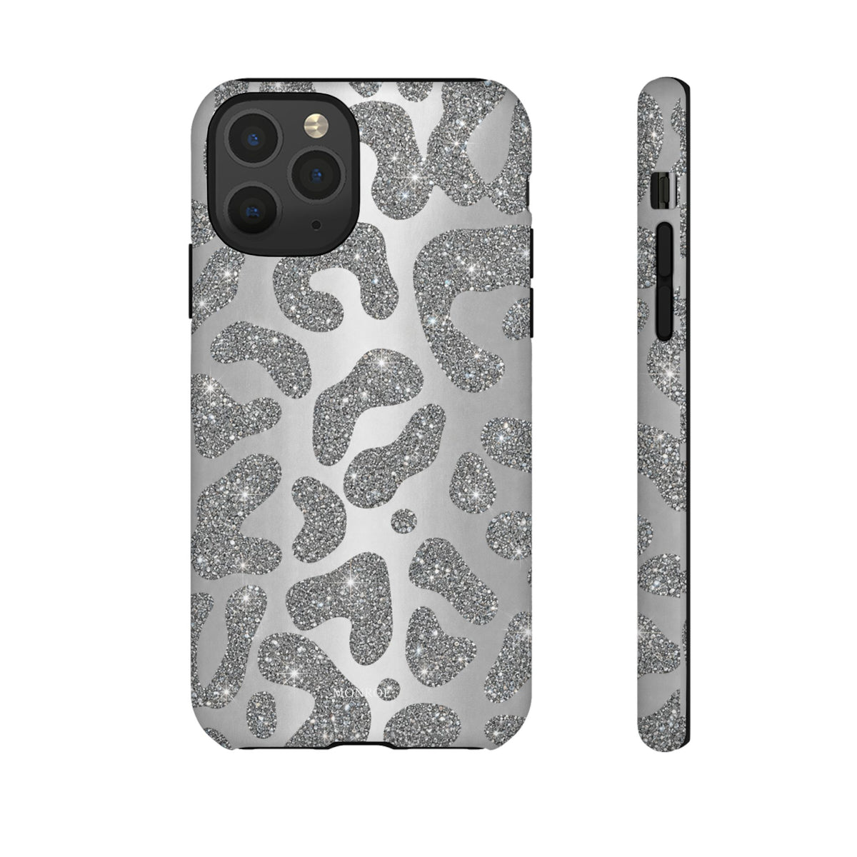 Silver Glitter Leopard Tough Case