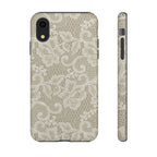 White Lace Pattern Tough Phone Case