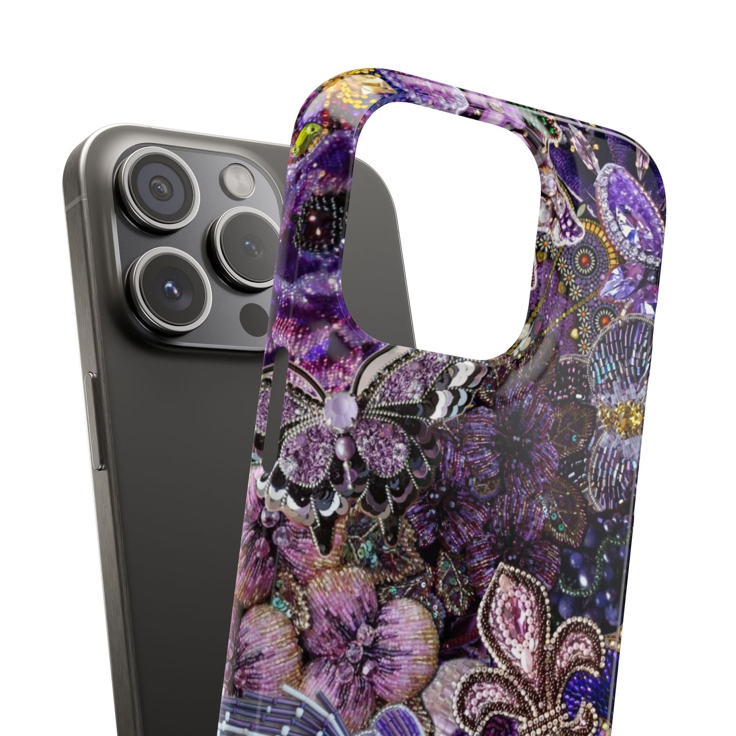 Purple Floral Butterfly Case