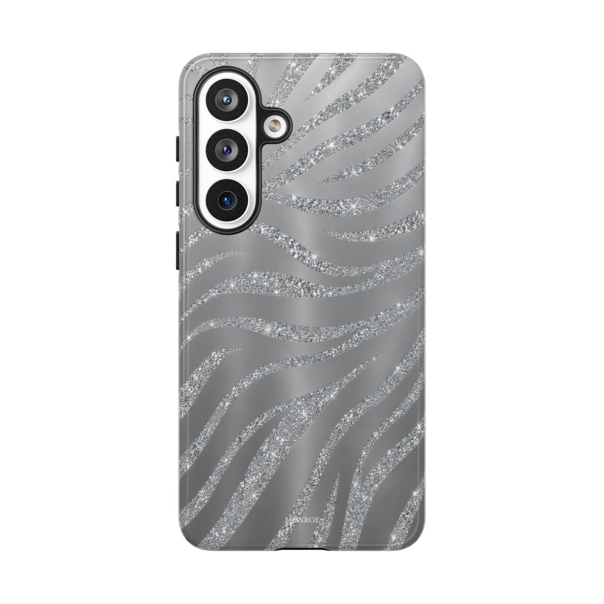Silver Glitter Zebra Tough Case