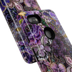 Purple Fleur-de-Lis Floral Tough Phone Case