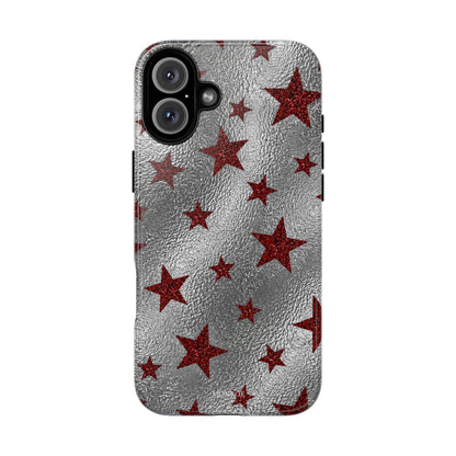 Silver Red Starry Tough Case