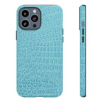 Croc Embossed Turquoise Phone Case