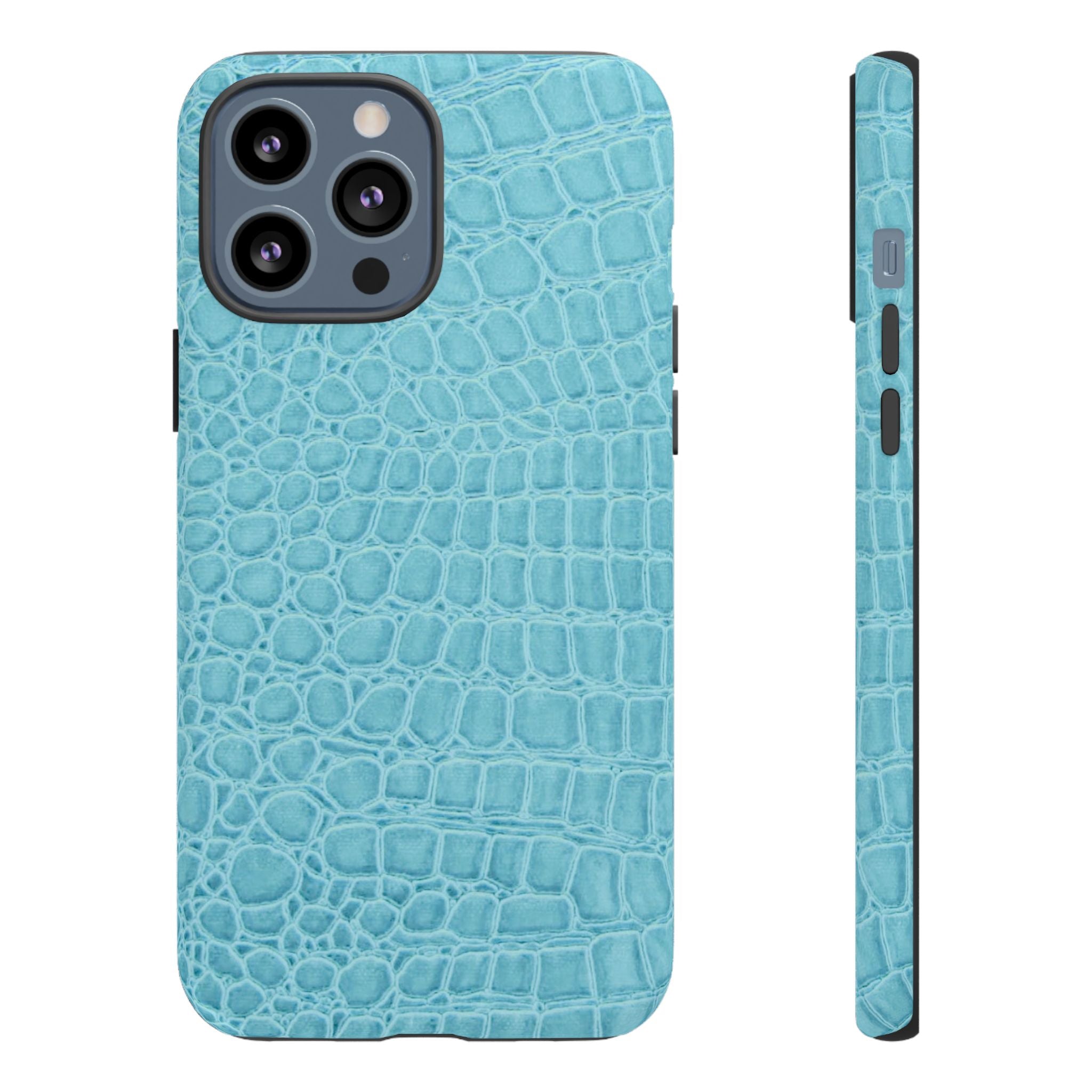 Croc Embossed Turquoise Phone Case