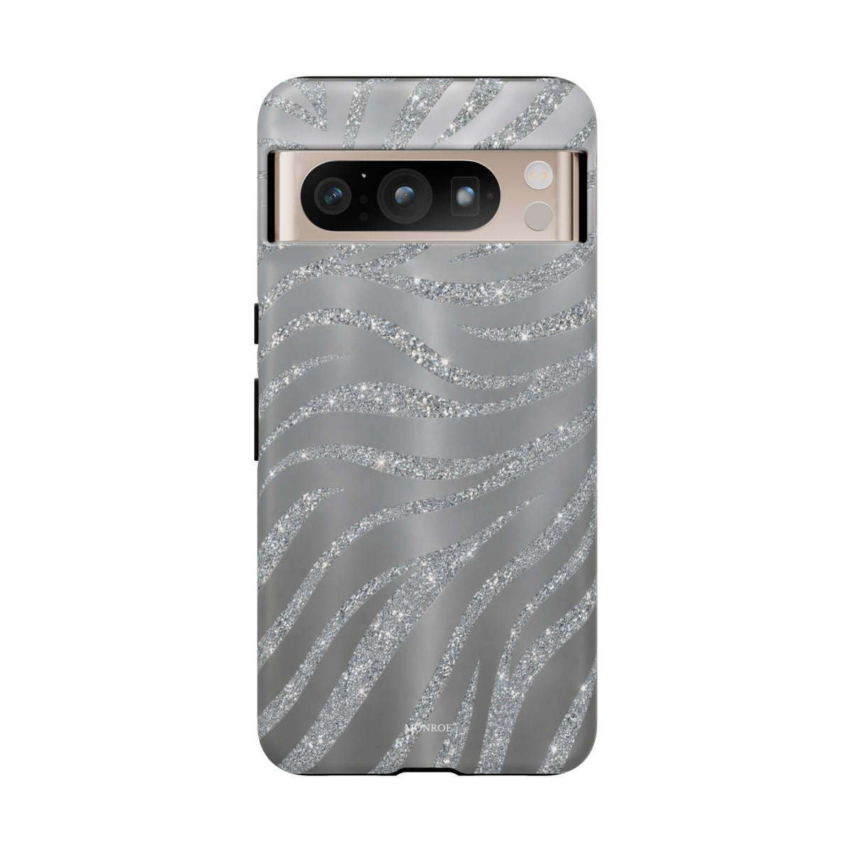 Silver Glitter Zebra Tough Case