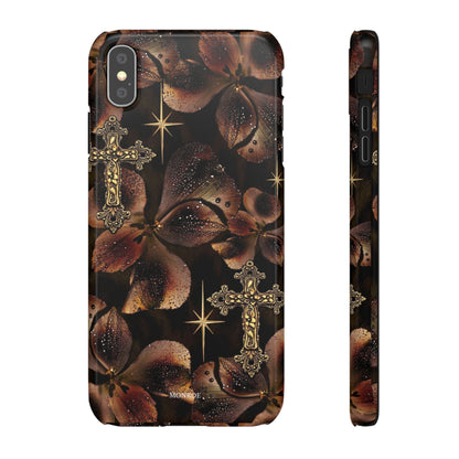 Brown Floral Cross Case