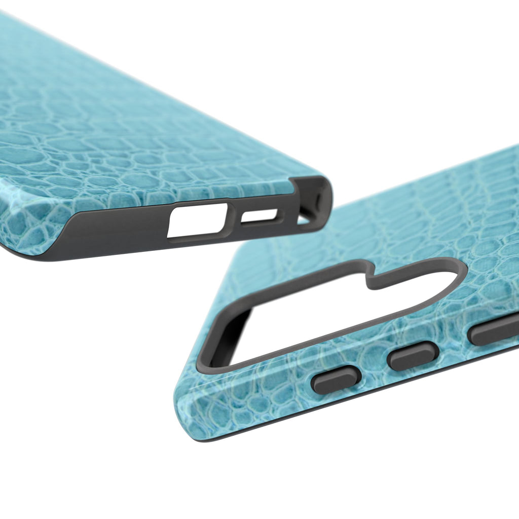 Croc Embossed Turquoise Phone Case