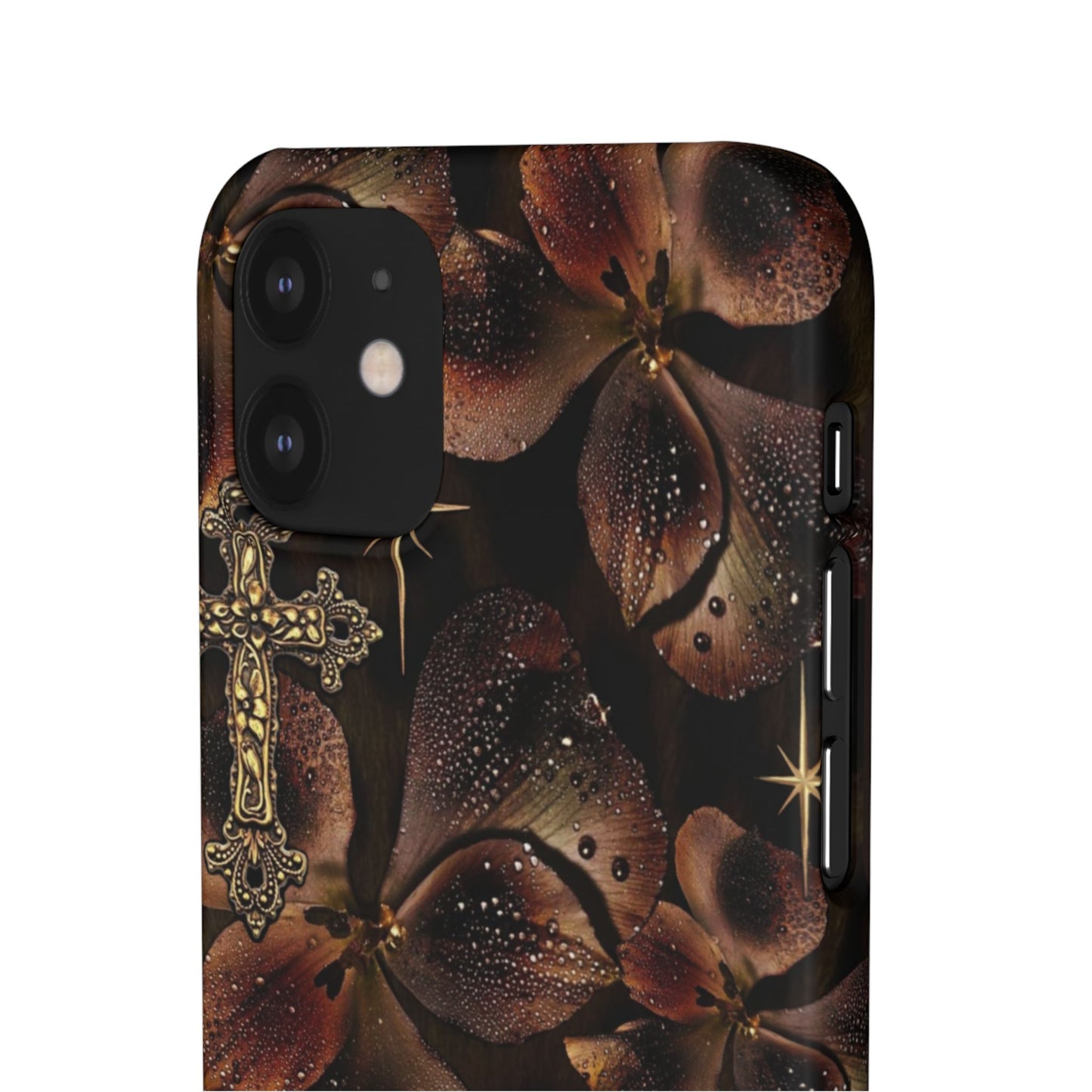 Brown Floral Cross Case