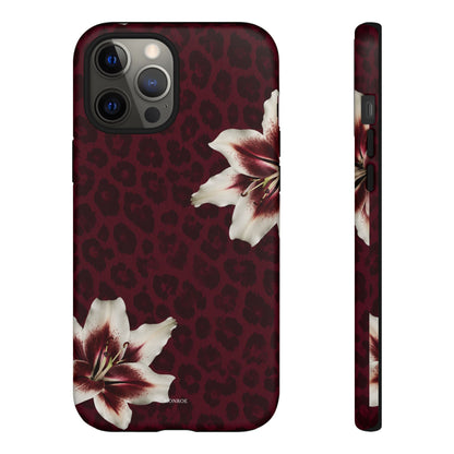 Burgundy Lily Leopard Tough Case
