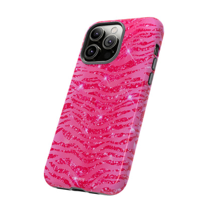 Pink Glitter Zebra Tough Case
