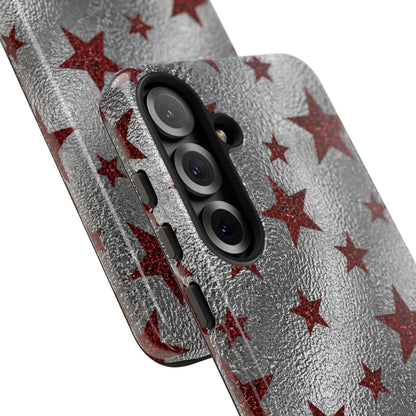 Silver Red Starry Tough Case