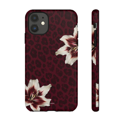Burgundy Lily Leopard Tough Case