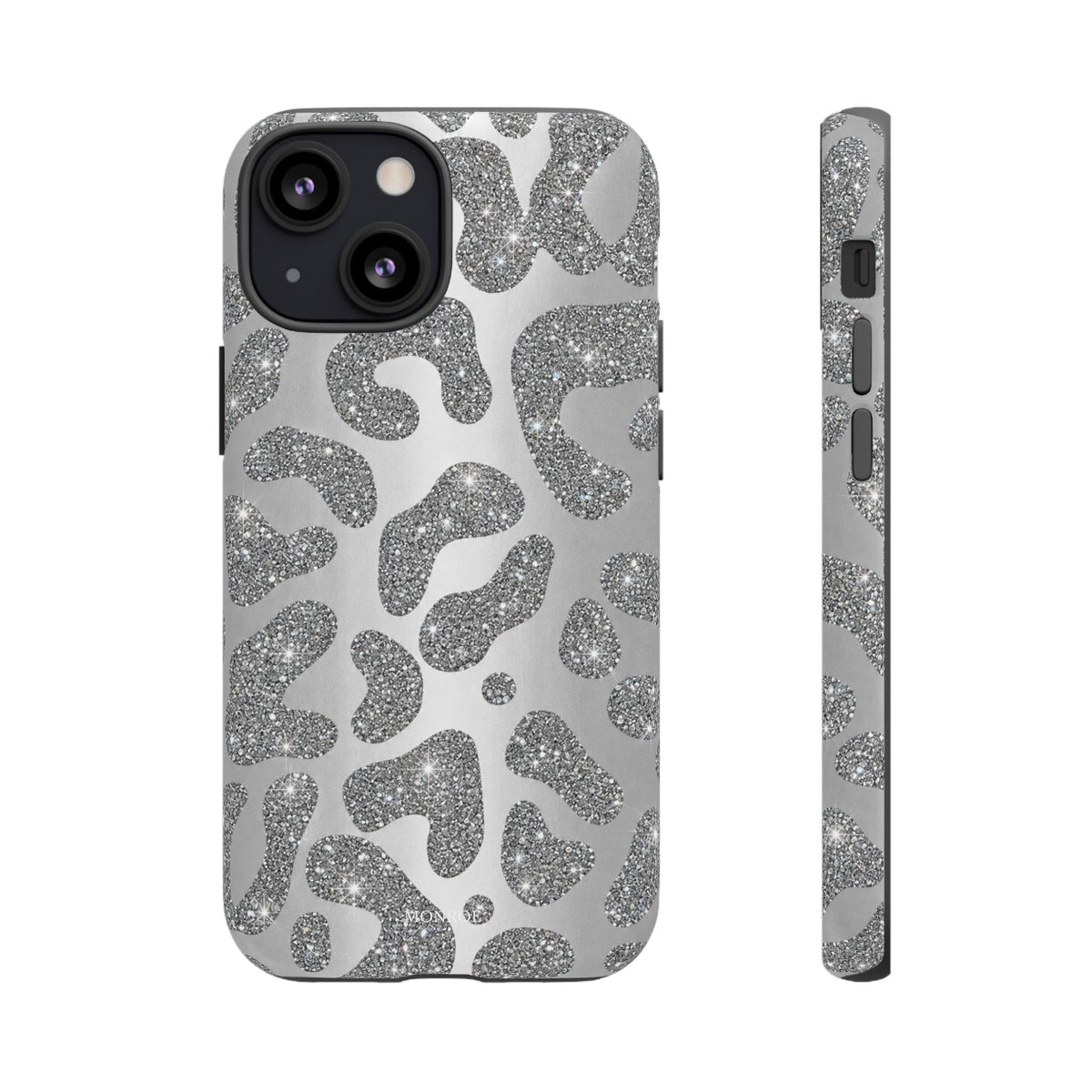 Silver Glitter Leopard Tough Case