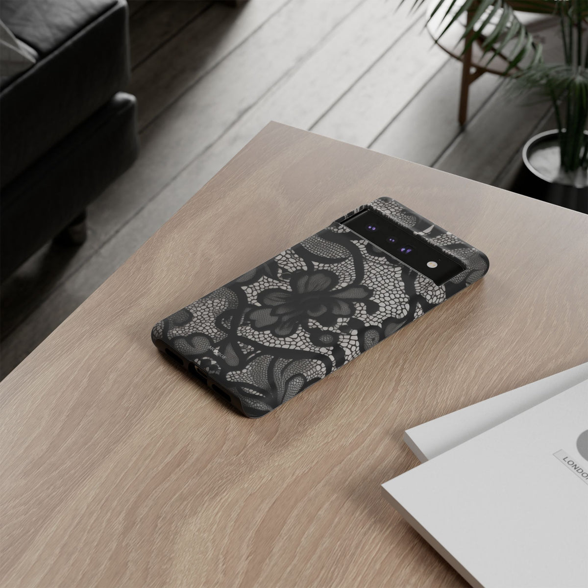Black Floral Vintage Case