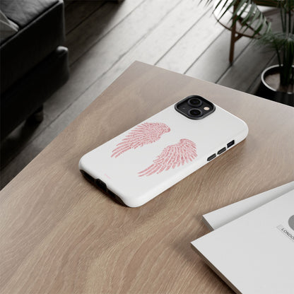White & Pink Wings Tough Case