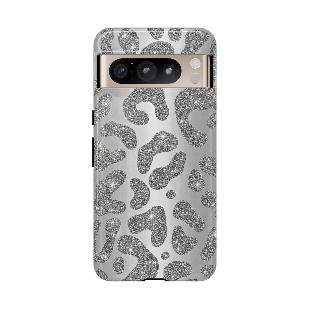 Silver Glitter Leopard Tough Case