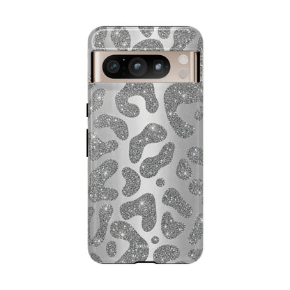 Silver Glitter Leopard Tough Case