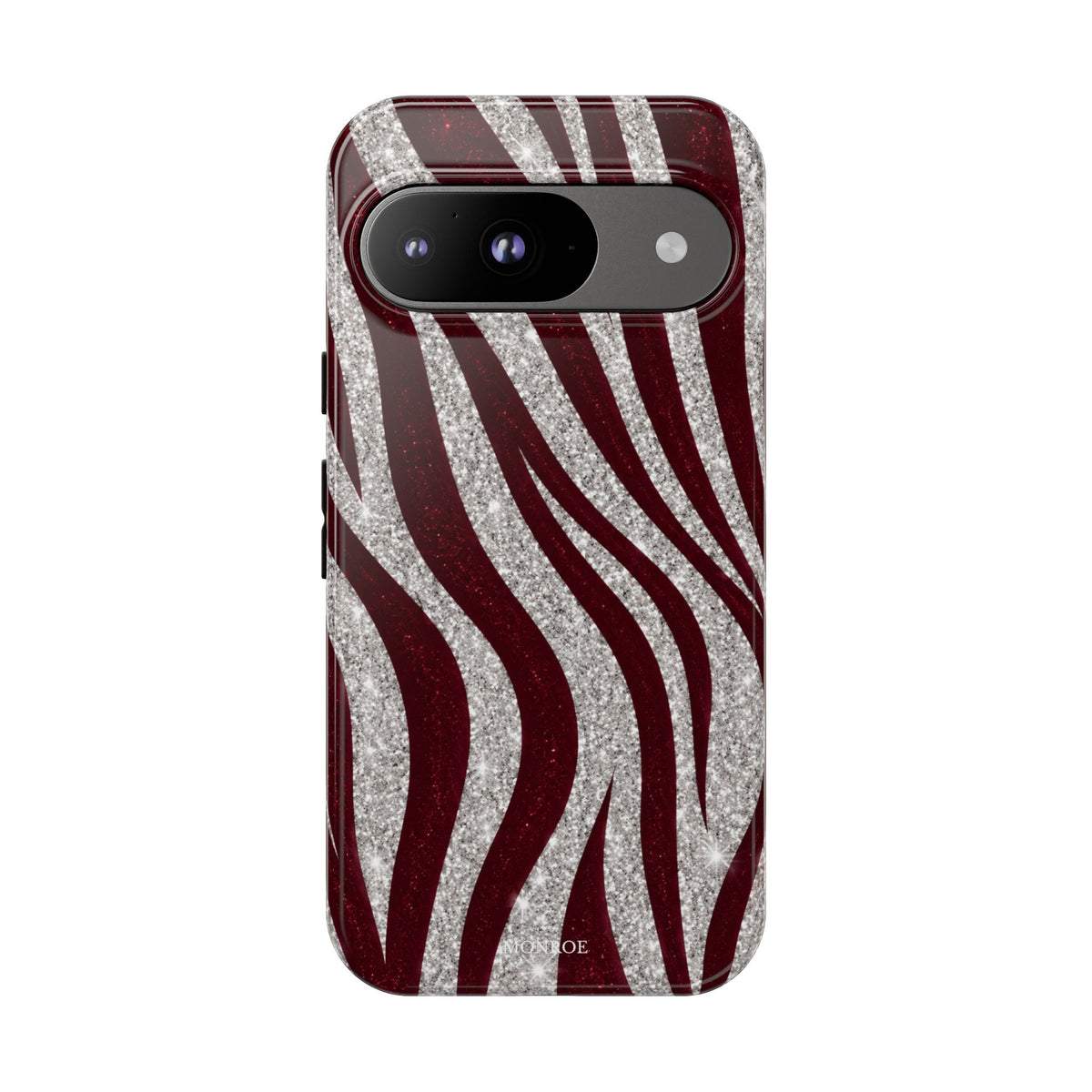 Burgundy Zebra Glitter Tough Case