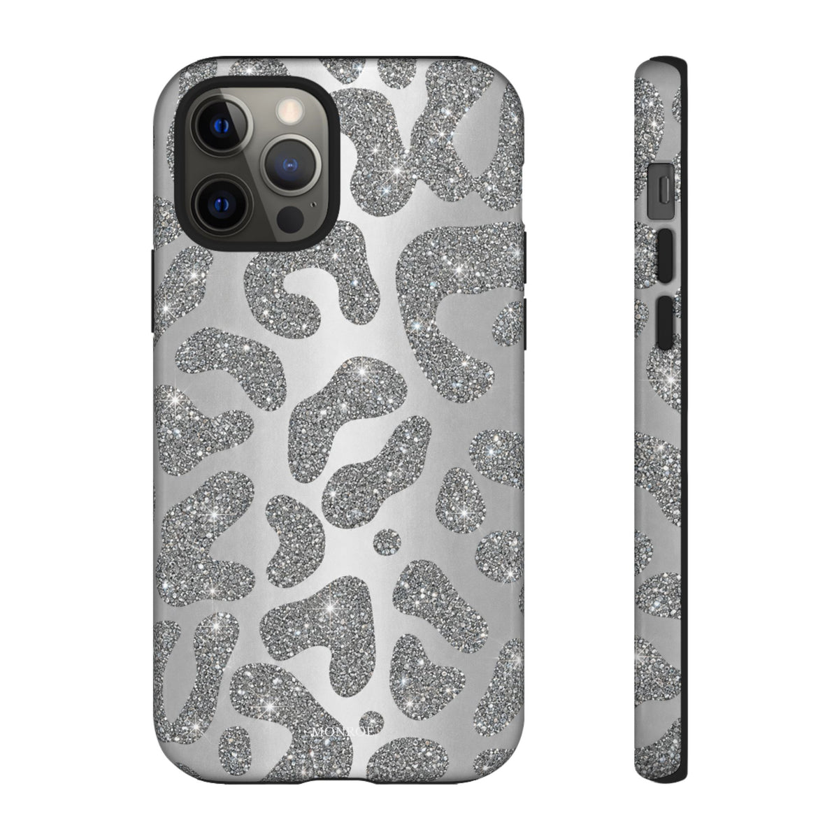 Silver Glitter Leopard Tough Case