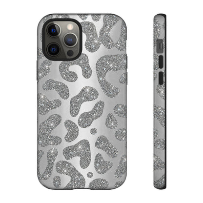 Silver Glitter Leopard Tough Case