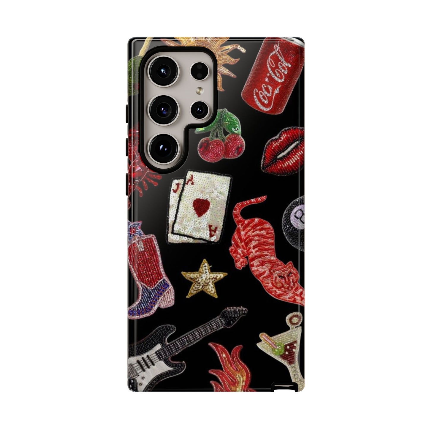 Retro Patch Motif Tough Case