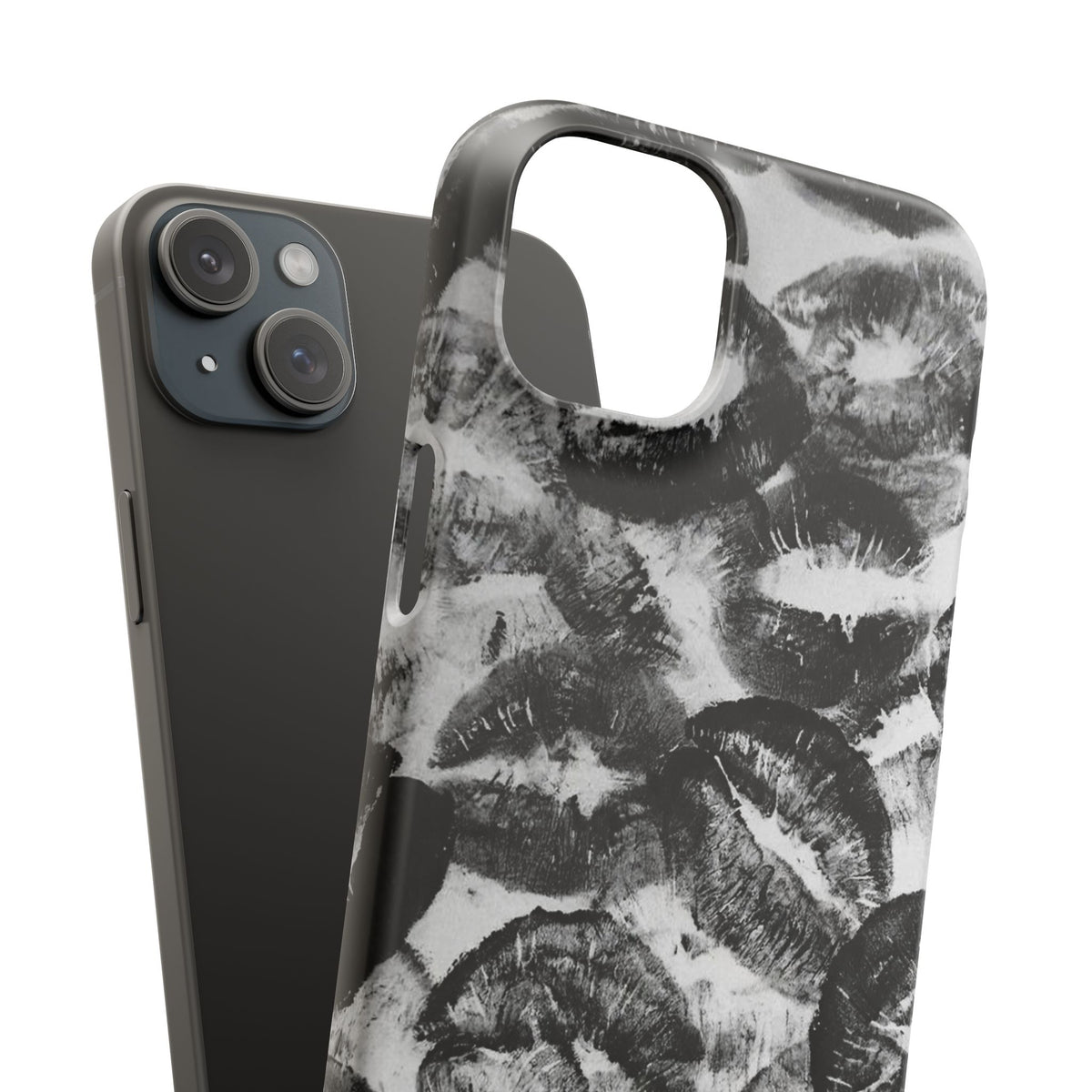 Black & White Kiss Print Case