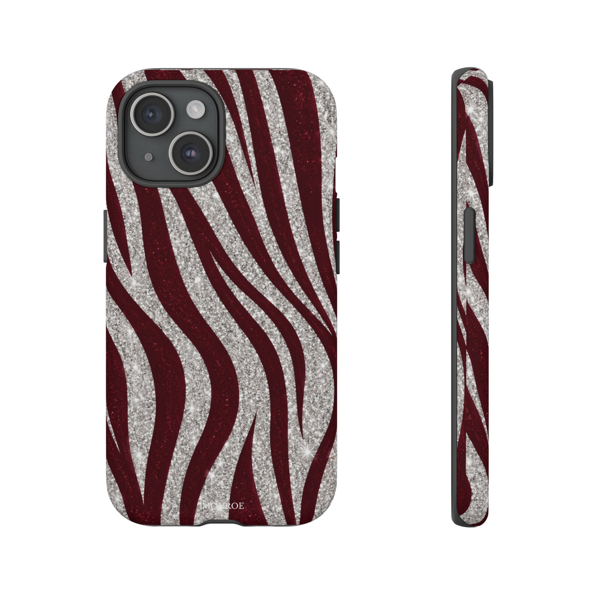 Burgundy Zebra Glitter Tough Case