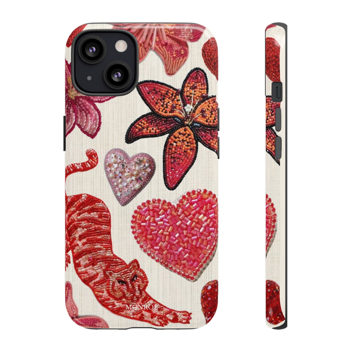 Floral & Heart Pattern Tough Case