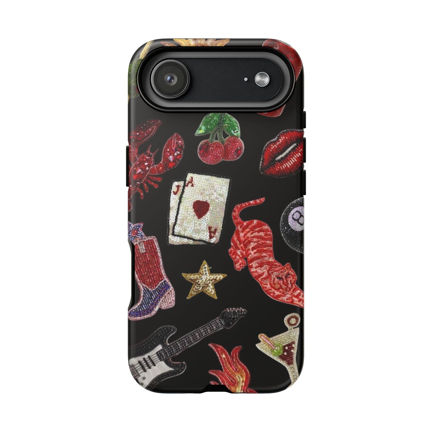 Retro Patch Motif Tough Case