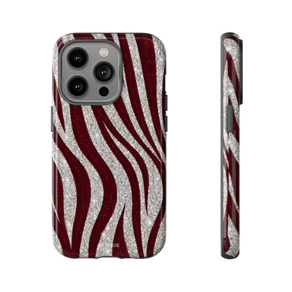 Burgundy Zebra Glitter Tough Case
