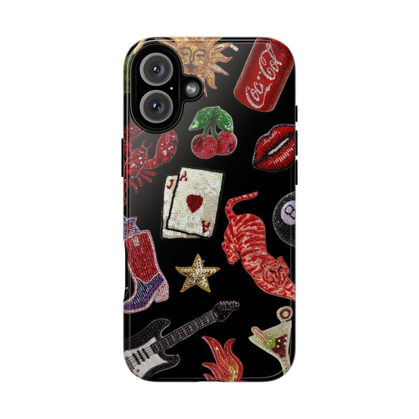 Retro Patch Motif Tough Case