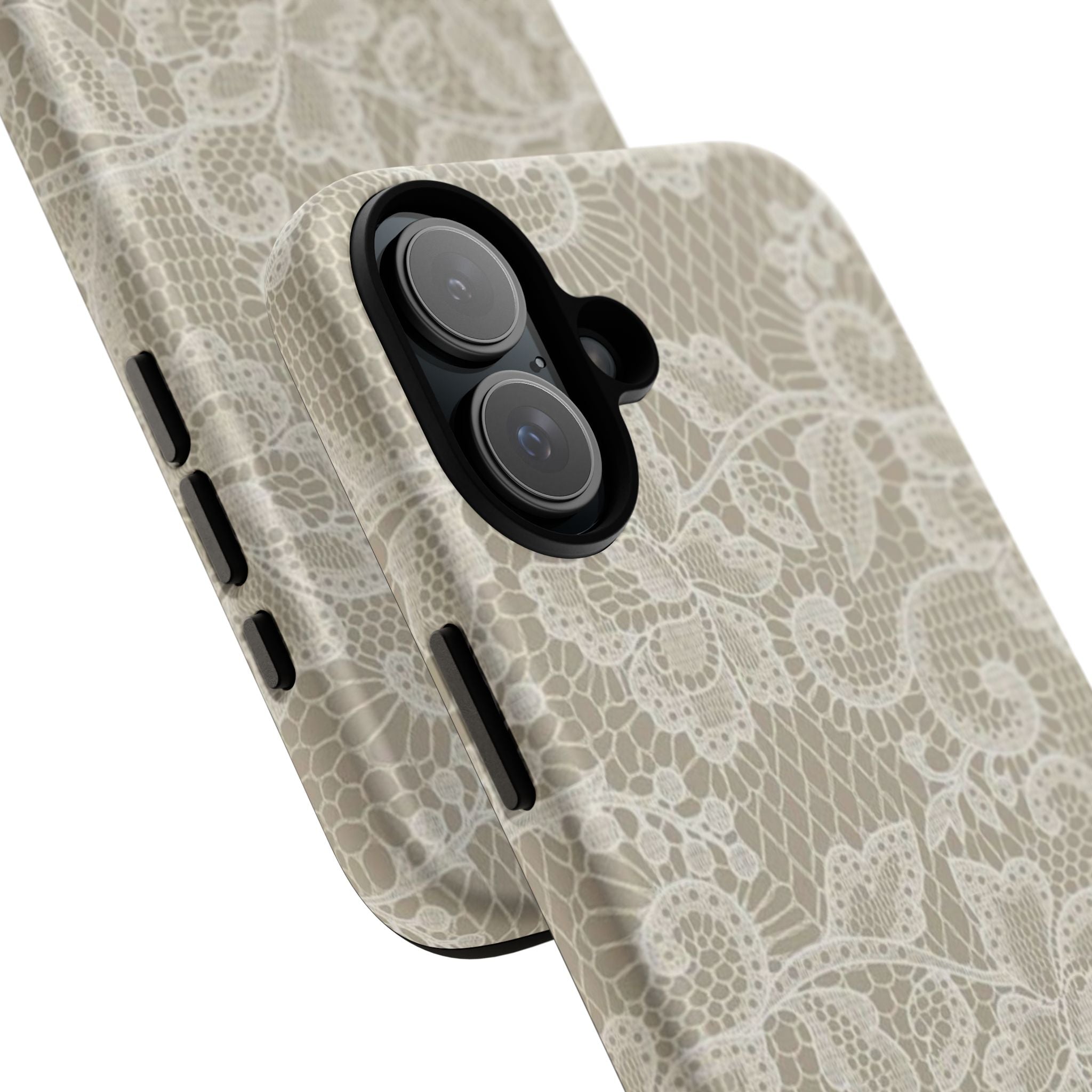 White Lace Pattern Tough Phone Case