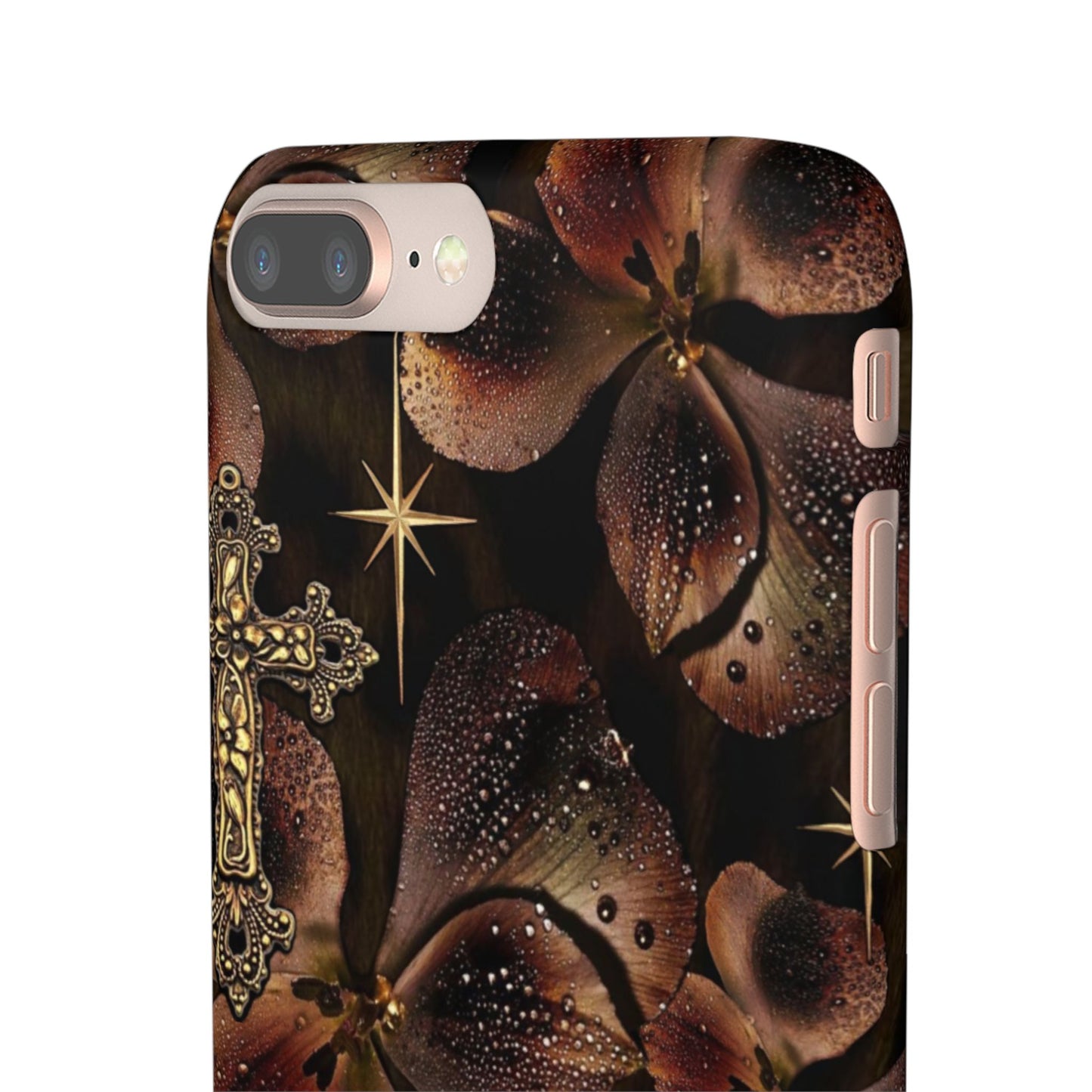Brown Floral Cross Case