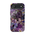 Purple Fleur-de-Lis Floral Tough Phone Case