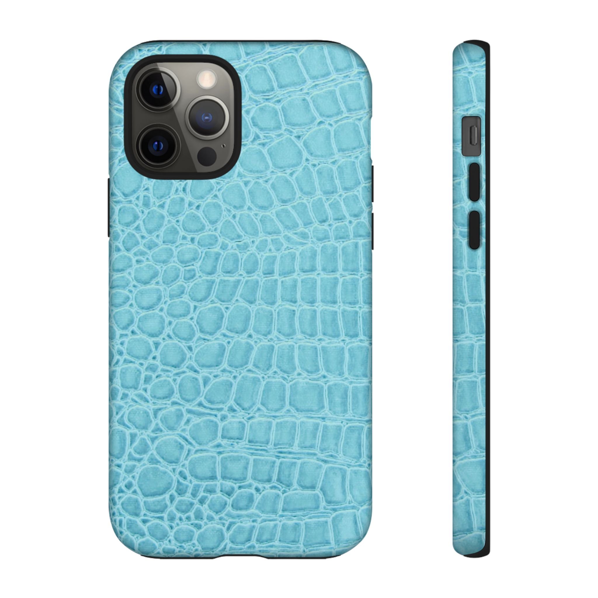 Croc Embossed Turquoise Phone Case