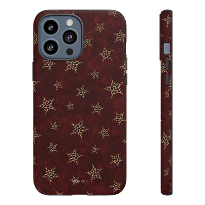 Burgundy Leopard Star Tough Case