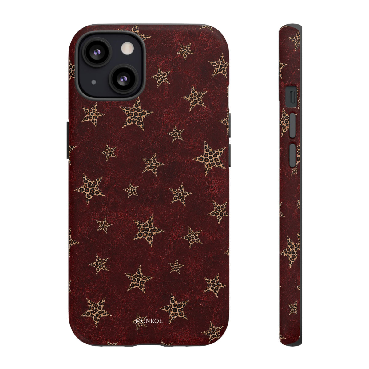 Burgundy Leopard Star Tough Case