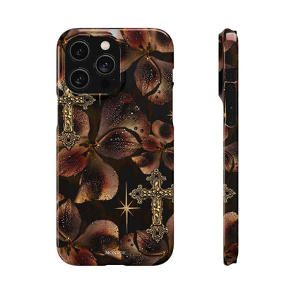 Brown Floral Cross Case
