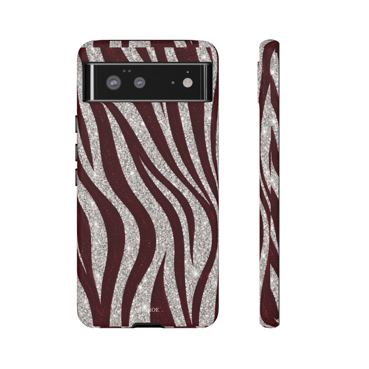 Burgundy Zebra Glitter Tough Case