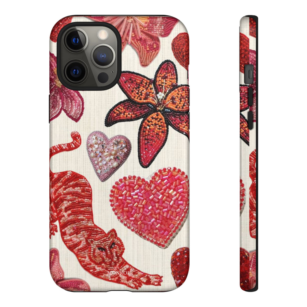 Floral & Heart Pattern Tough Case