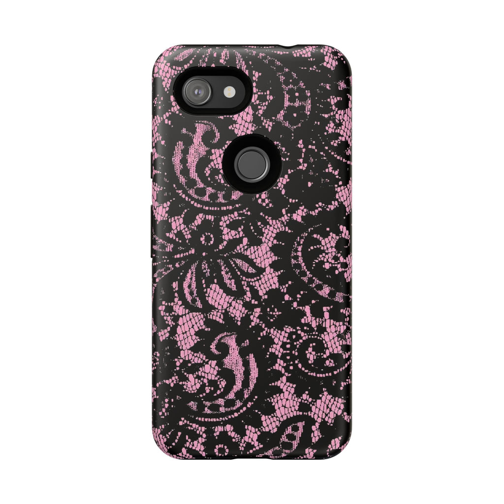 Pink Lace Pattern Tough Phone Case