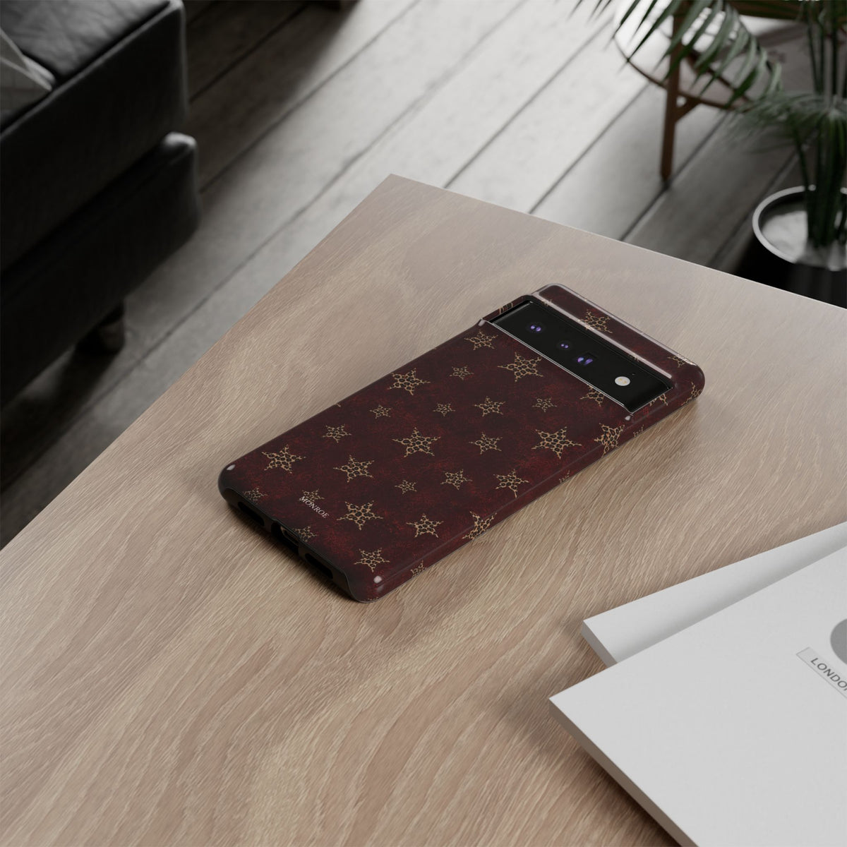 Burgundy Leopard Star Tough Case