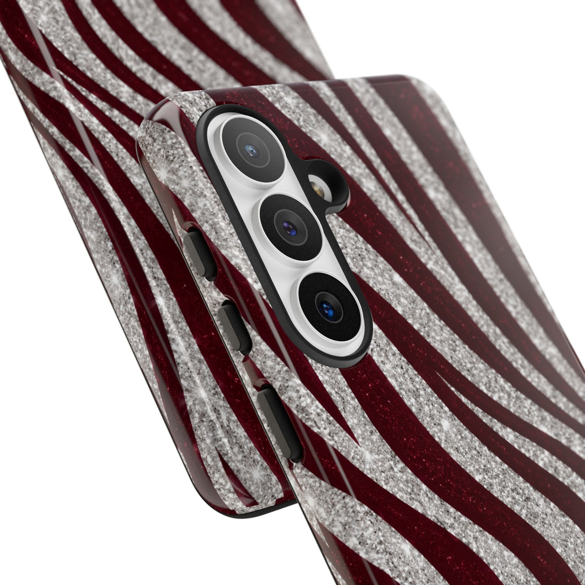 Burgundy Zebra Glitter Tough Case